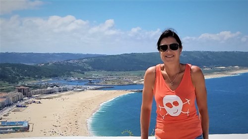 Above the beach of Nazare, Portugal