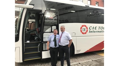 Tour director and bus driver on a CIE tour.