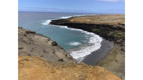 Green sand beach on the Big Island of Hawaii