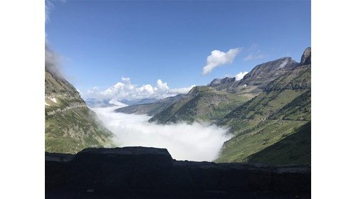 Mountains above the clouds in Glacier NP