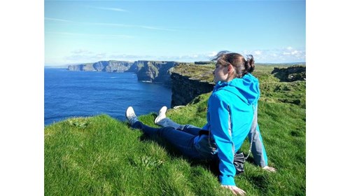 Jen at the Cliffs of Moher, Ireland