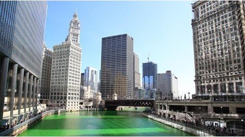 Chicago during St Patrick's Day