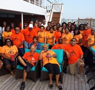 A group Cruise on Carnival Cruise Lines.  Toni CEO