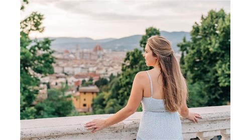 Enjoying the sunset views in Florence, Italy